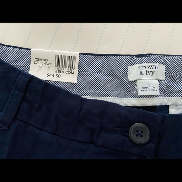 Navy NWT shorts size 8 •Crown & Ivy - Picture 2 of 2